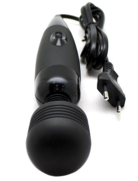 Чёрный вибратор-жезл - 25 см. Чёрный вибратор-жезл - 25 см.