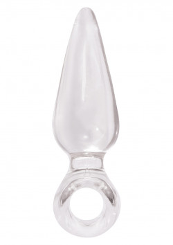 Большая прозрачная анальная пробка JOLIE с кольцом Большая прозрачная анальная пробка JOLIE с кольцом
