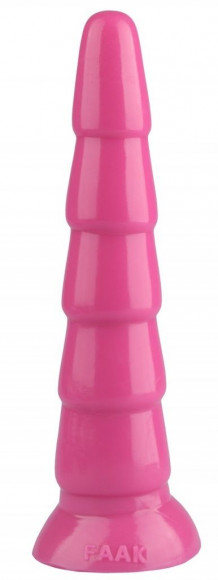 Розовый анальный рельефный стимулятор - 27 см.