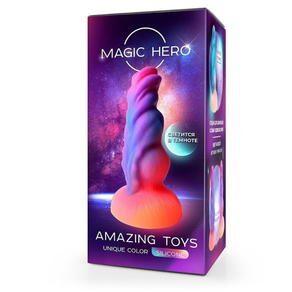 Светящийся в темноте фантаийный стимулятор - 20 см. Светящийся в темноте фантаийный стимулятор - 20 см.