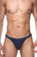Темно-синие мужские трусы-тонги с контрастной строчкой Темно-синие мужские трусы-тонги с контрастной строчкой