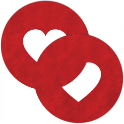 Красные круглые пестисы с сердечками Красные круглые пестисы с сердечками