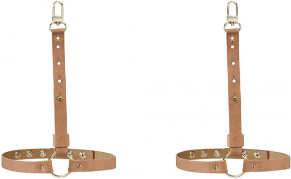 Коричневые гартеры с металлической фурнитурой