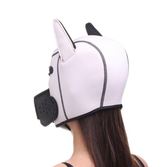 Белая неопреновая БДСМ-маска Puppy Play Белая неопреновая БДСМ-маска Puppy Play