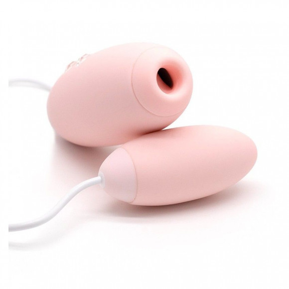 Нежно-розовое виброяйцо с вакуум-волновым действием Kiss Toy Miss VV Нежно-розовое виброяйцо с вакуум-волновым действием Kiss Toy Miss VV