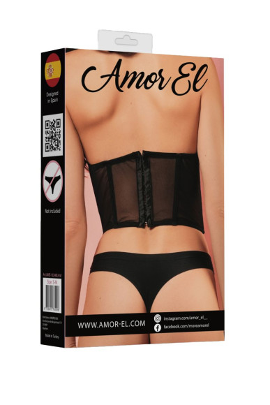 Полупрозрачный корсет с открытой чашкой Полупрозрачный корсет с открытой чашкой