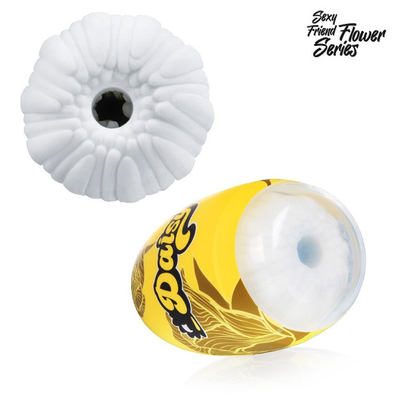 Белый нереалистичный мастурбатор в форме бутона цветка Daisy Белый нереалистичный мастурбатор в форме бутона цветка Daisy