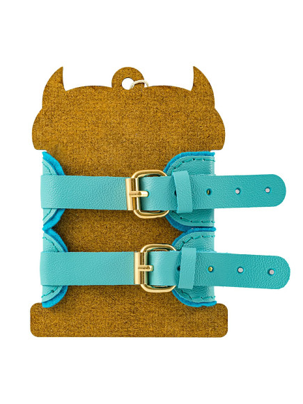 Голубые двуслойные кожаные оковы Голубые двуслойные кожаные оковы