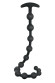 Черная анальная цепочка Ribbed Silicone Anal Beads - 48,3 см.