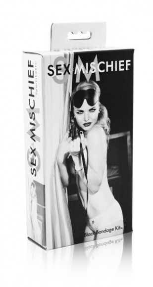 Набор аксессуаров для БДСМ-игр S&M BLACK BONDAGE KIT Набор аксессуаров для БДСМ-игр S&M BLACK BONDAGE KIT