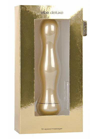 Вибратор Vibe Deluxe Gold - 16,5 см. Вибратор Vibe Deluxe Gold - 16,5 см.