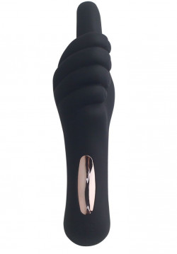 Чёрный вибромассажёр Thumb-up Teaser в форме руки - 16 см. Чёрный вибромассажёр Thumb-up Teaser в форме руки - 16 см.