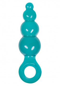 Средняя бирюзовая анальная пробка Jolie - Ripples Средняя бирюзовая анальная пробка Jolie - Ripples