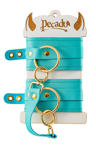 Голубые однослойные кожаные оковы Голубые однослойные кожаные оковы