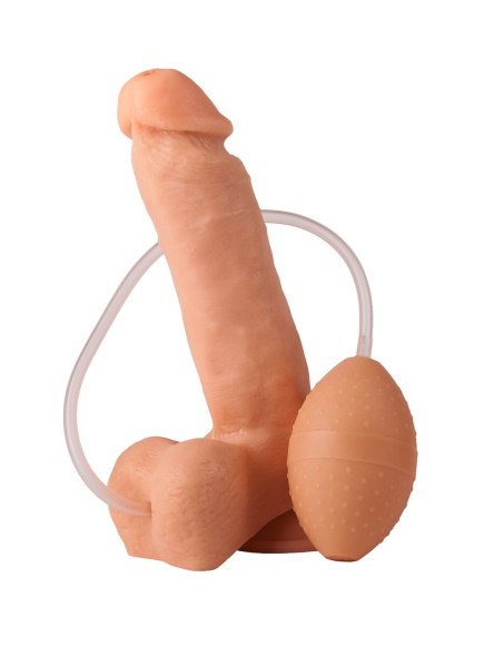 Фаллоимитатор-реалистик с грушей - 19 см. Фаллоимитатор-реалистик с грушей - 19 см.