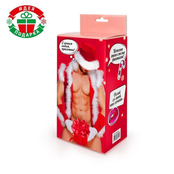 Телесный фаллоимитатор в новогодней упаковке - 19 см. Телесный фаллоимитатор в новогодней упаковке - 19 см.