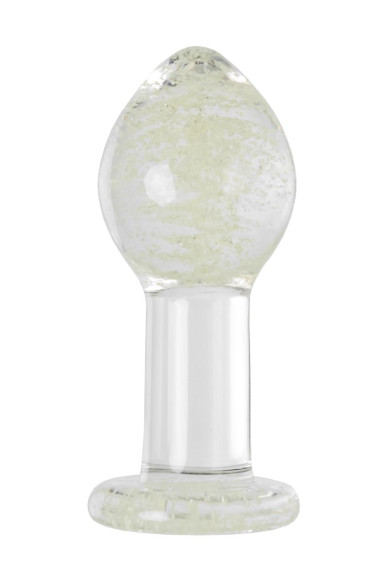 Прозрачная, светящаяся в темноте анальная втулка - 6,5 см. Прозрачная, светящаяся в темноте анальная втулка - 6,5 см.