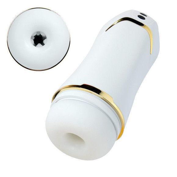 Белый вибромастурбатор Hero с режимом вакуума Белый вибромастурбатор Hero с режимом вакуума