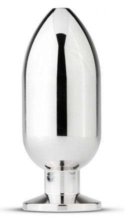 Серебристая анальная пробка Sinner Big Metal Buttplug - 10 см. Серебристая анальная пробка Sinner Big Metal Buttplug - 10 см.