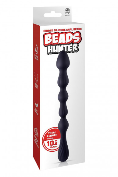 Черная анальная цепочка Hunter Beads - 26,7 см. Черная анальная цепочка Hunter Beads - 26,7 см.