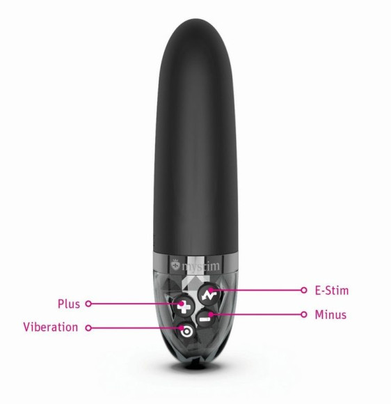 Черный вибратор с электростимуляцией Sleak Freak - 14 см. Черный вибратор с электростимуляцией Sleak Freak - 14 см.