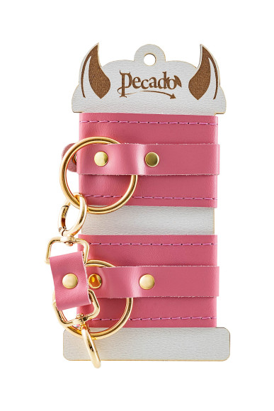 Розовые однослойные кожаные наручники Розовые однослойные кожаные наручники