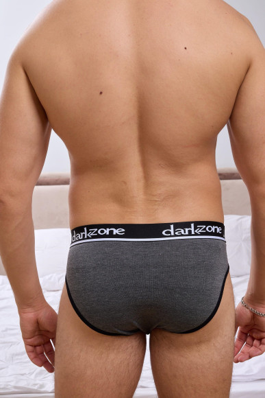Темно-серые мужские трусы-брифы с вырезом Темно-серые мужские трусы-брифы с вырезом