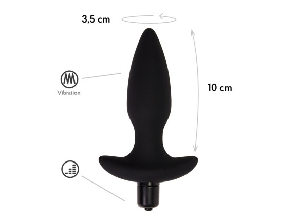 Черная анальная вибропробка Hati - 14,5 см. Черная анальная вибропробка Hati - 14,5 см.