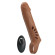 Коричневая вибронасадка с подхватом мошонки и пультом ДУ Коричневая вибронасадка с подхватом мошонки и пультом ДУ