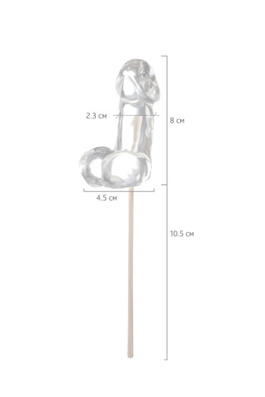 Прозрачный леденец в форме фаллоса со вкусом пина колады Прозрачный леденец в форме фаллоса со вкусом пина колады