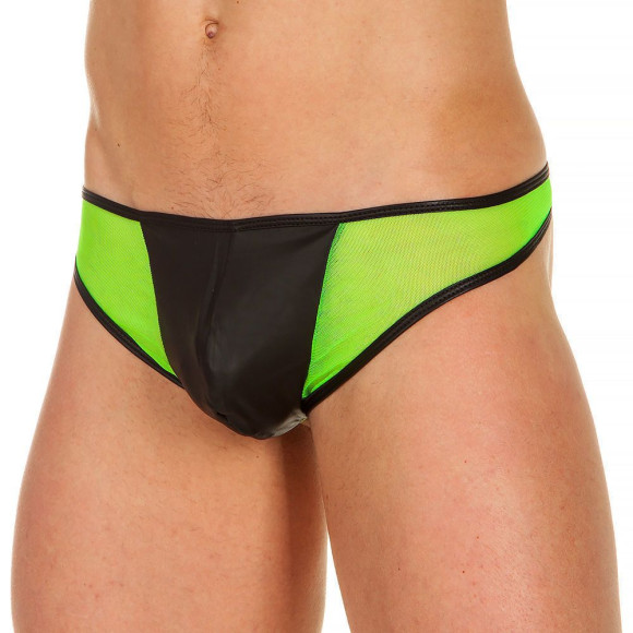 Черно-зеленые мужские трусики-тонги Черно-зеленые мужские трусики-тонги