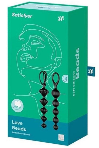 Набор из 2 чёрных анальных цепочек Satisfyer Love Beads Набор из 2 чёрных анальных цепочек Satisfyer Love Beads