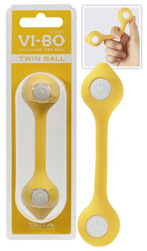 Жёлтый двусторонний вибратор VI-BO TWIN BALL Жёлтый двусторонний вибратор VI-BO TWIN BALL