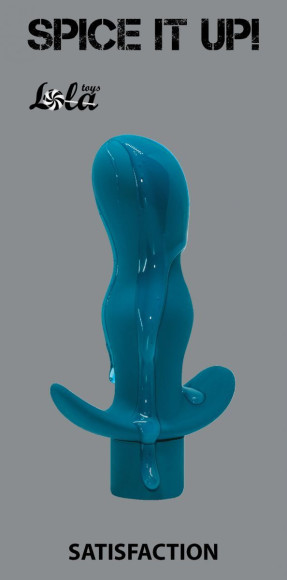 Бирюзовая анальная пробка с вибрацией Satisfaction - 11,5 см. Бирюзовая анальная пробка с вибрацией Satisfaction - 11,5 см.