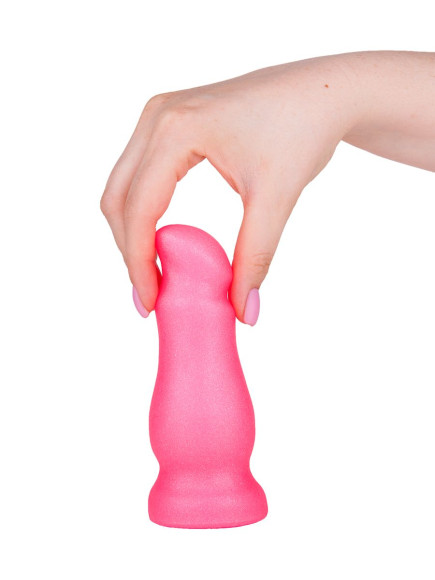 Розовая анальная пробочка с приплюснутым кончиком - 13 см. Розовая анальная пробочка с приплюснутым кончиком - 13 см.