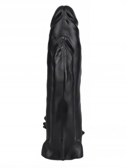 Черная двойная насадка HARNESS для трусиков с плугом №11 - 17 см. Черная двойная насадка HARNESS для трусиков с плугом №11 - 17 см.