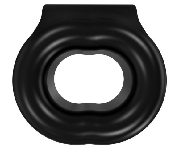 Чёрное эрекционное виброкольцо Stretch Чёрное эрекционное виброкольцо Stretch