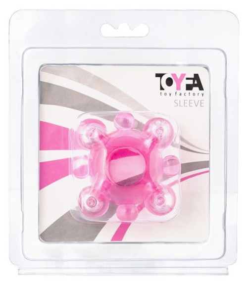 Розовое эрекционное кольцо c бусинками Розовое эрекционное кольцо c бусинками