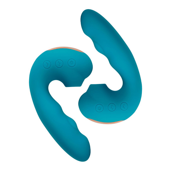 Голубой вибратор Tara с вакуумной стимуляцией и функцией постукивания