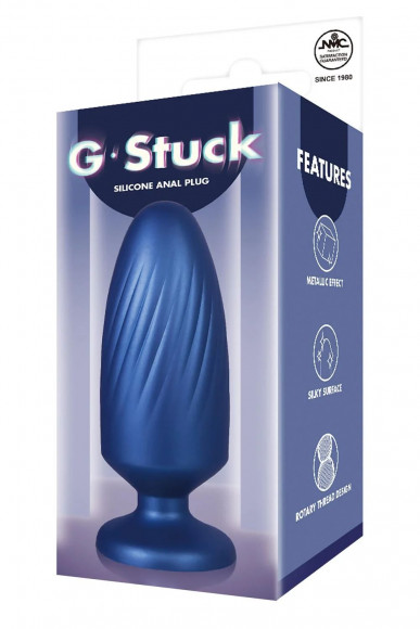 Синяя анальная пробка G Stuck Silicone Anal Plug - 13,5 см. Синяя анальная пробка G Stuck Silicone Anal Plug - 13,5 см.