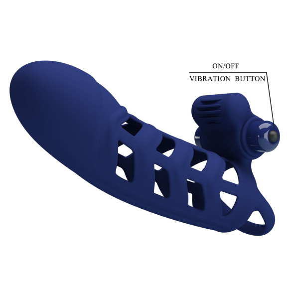 Синяя насадка на пенис Powerful Ring - 18,8 см. Синяя насадка на пенис Powerful Ring - 18,8 см.