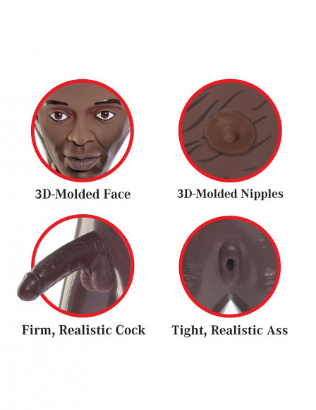 Кукла надувная PDX Dollz Reggie Pipes с фаллосом