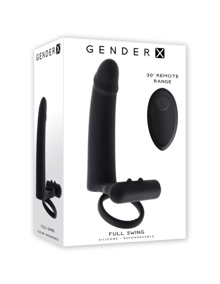 Черная вибронасадка для двойного проникновения Full Swing Черная вибронасадка для двойного проникновения Full Swing