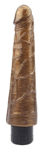 Золотистый вибратор-реалистик Johnny Boner - 23 см. Золотистый вибратор-реалистик Johnny Boner - 23 см.